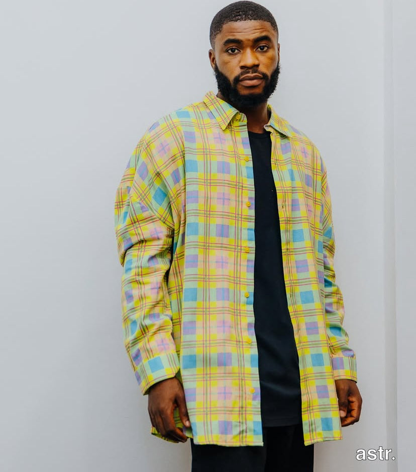 Drop Shoulder Shirt in Plaid