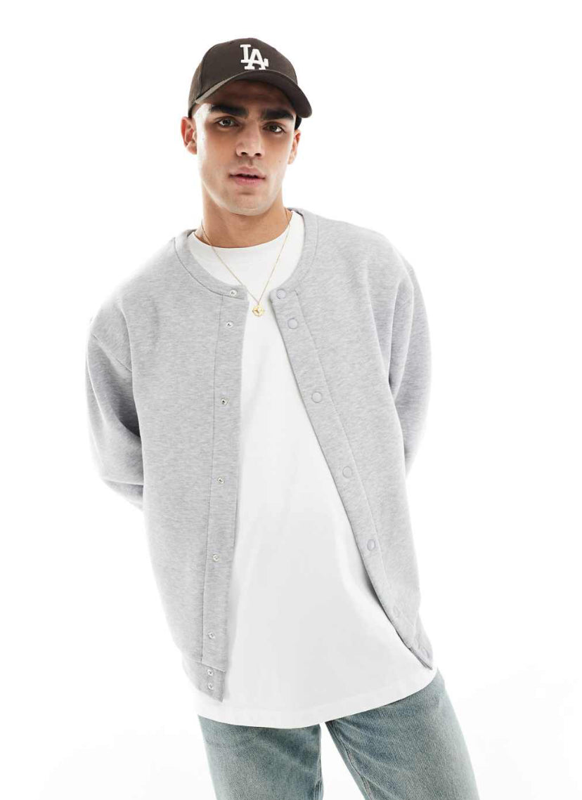 Crew Neck Jacket in Grey