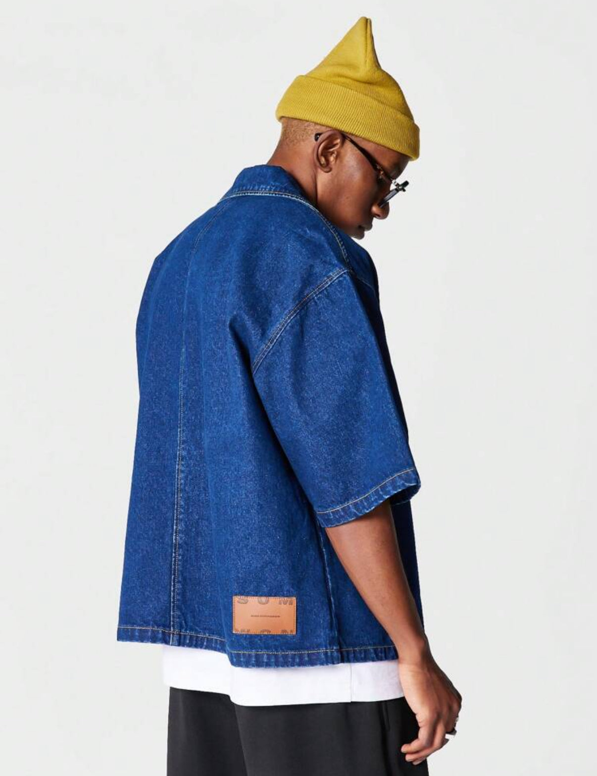 Denim revere shirt in blue