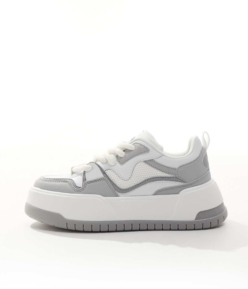Chunky Trainers in Grey and White