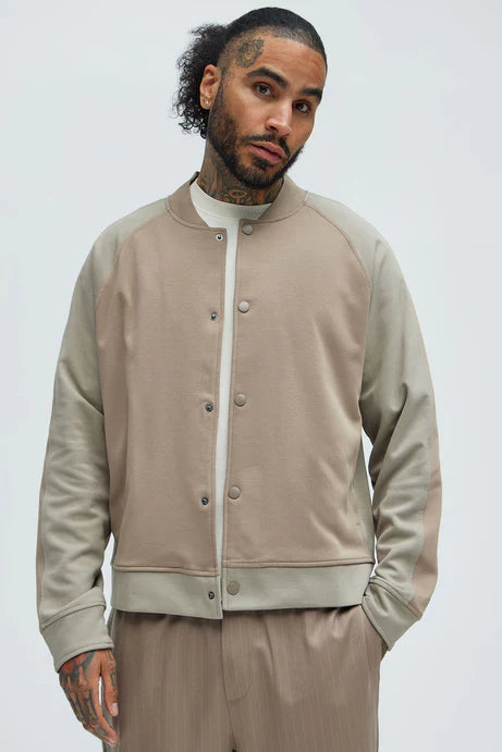 Bomber jacket in colostrum block nude