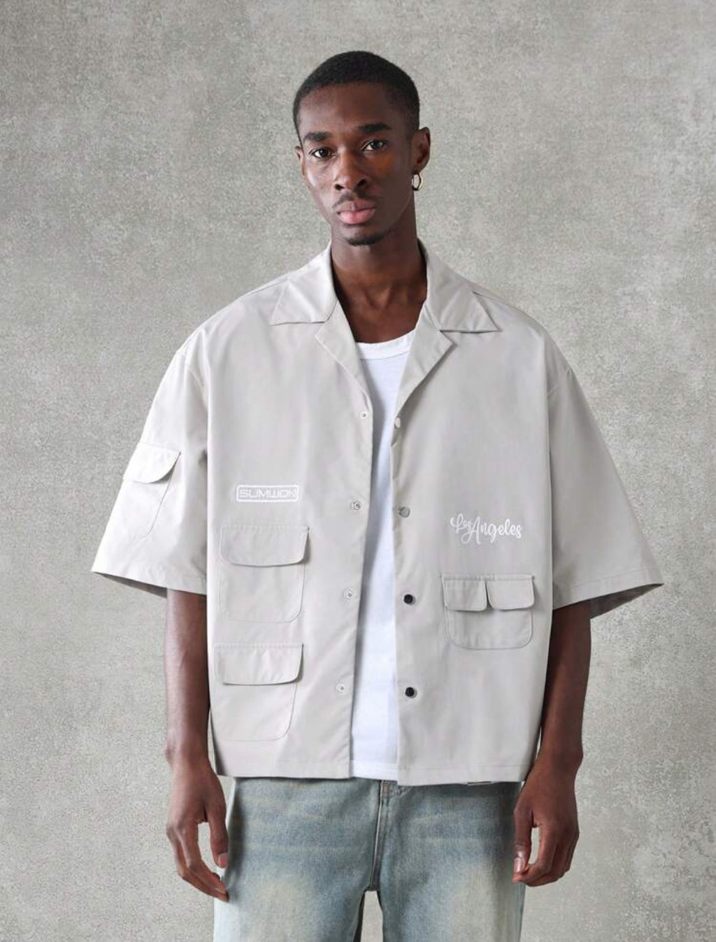 Boxy Utility Shirt in Grey