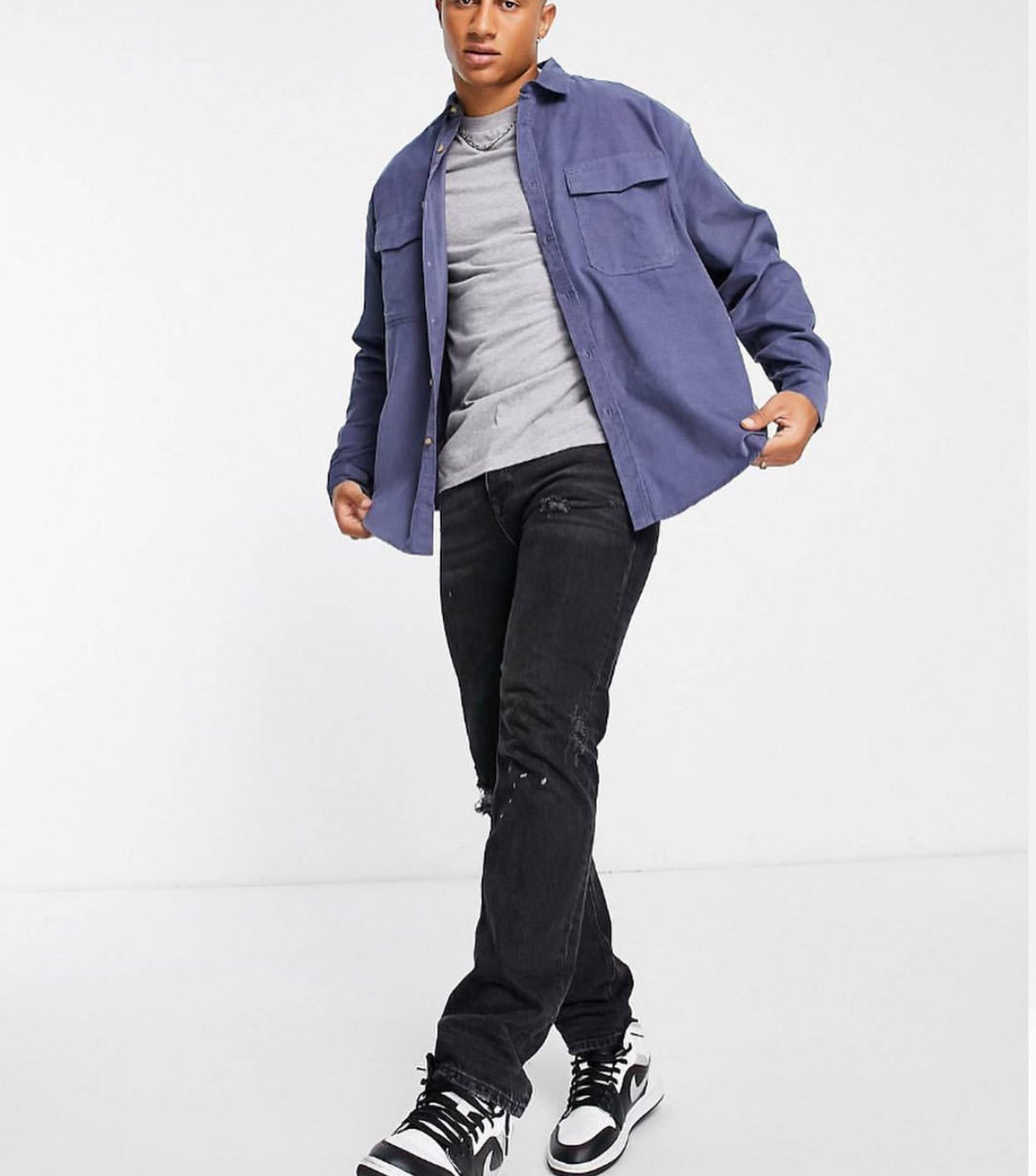 Corduroy Shirt in Pale Blue