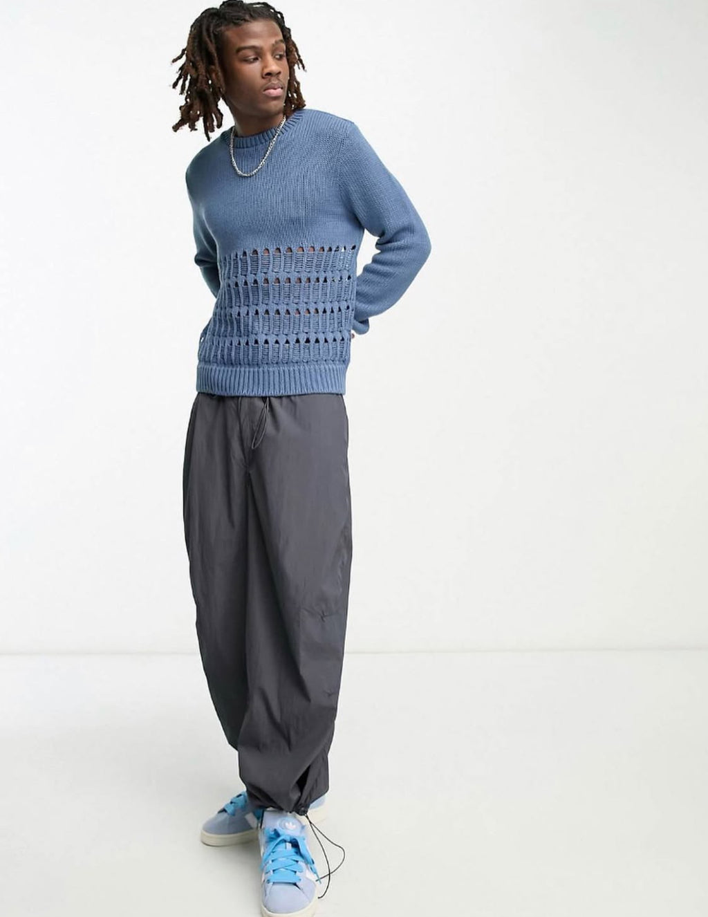 Knitted Sweatshirt in Blue