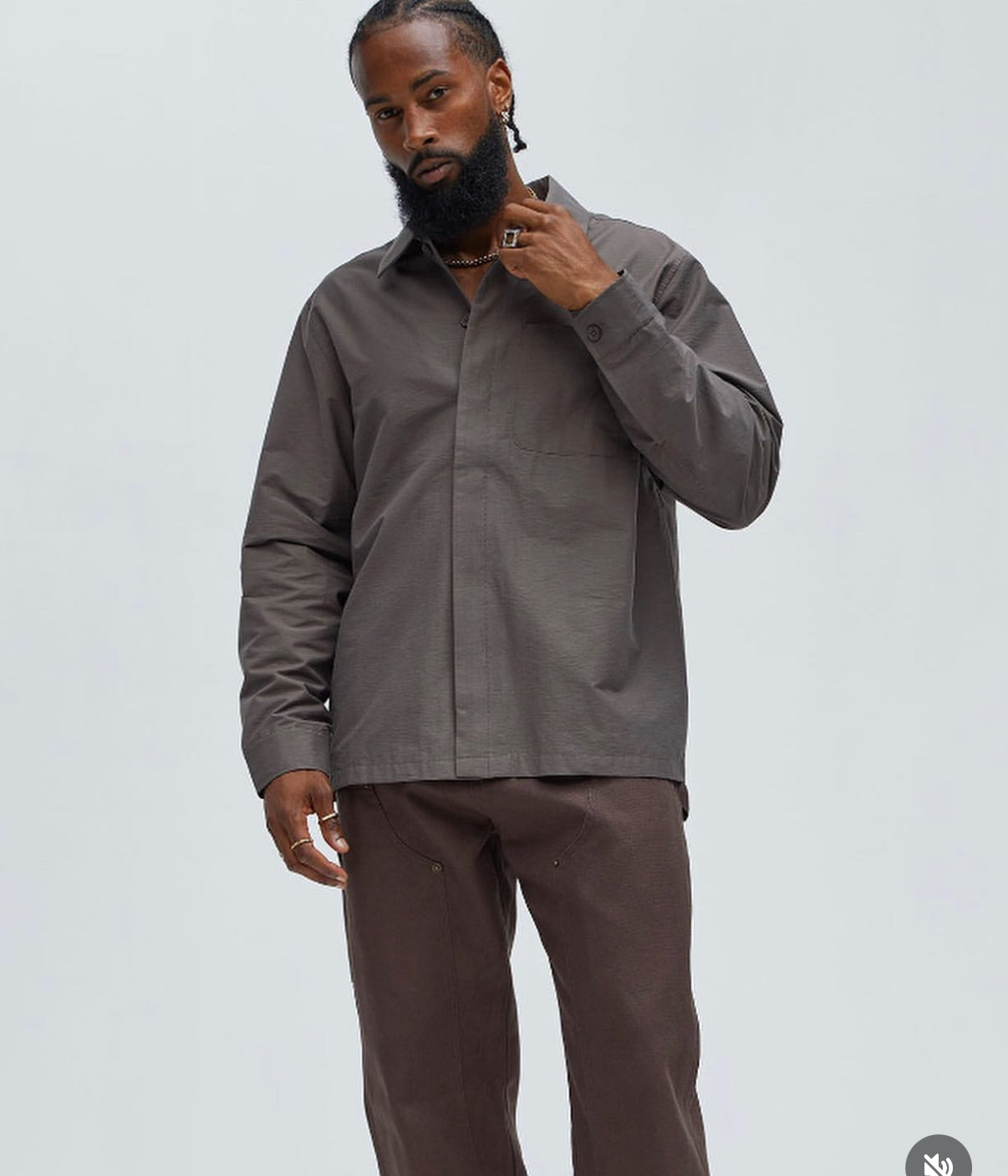Premium Overshirt in Brown
