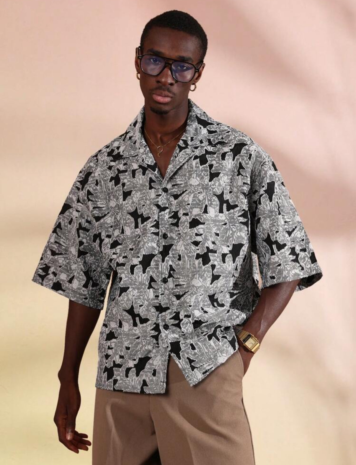 Jacquard Shirt in Black