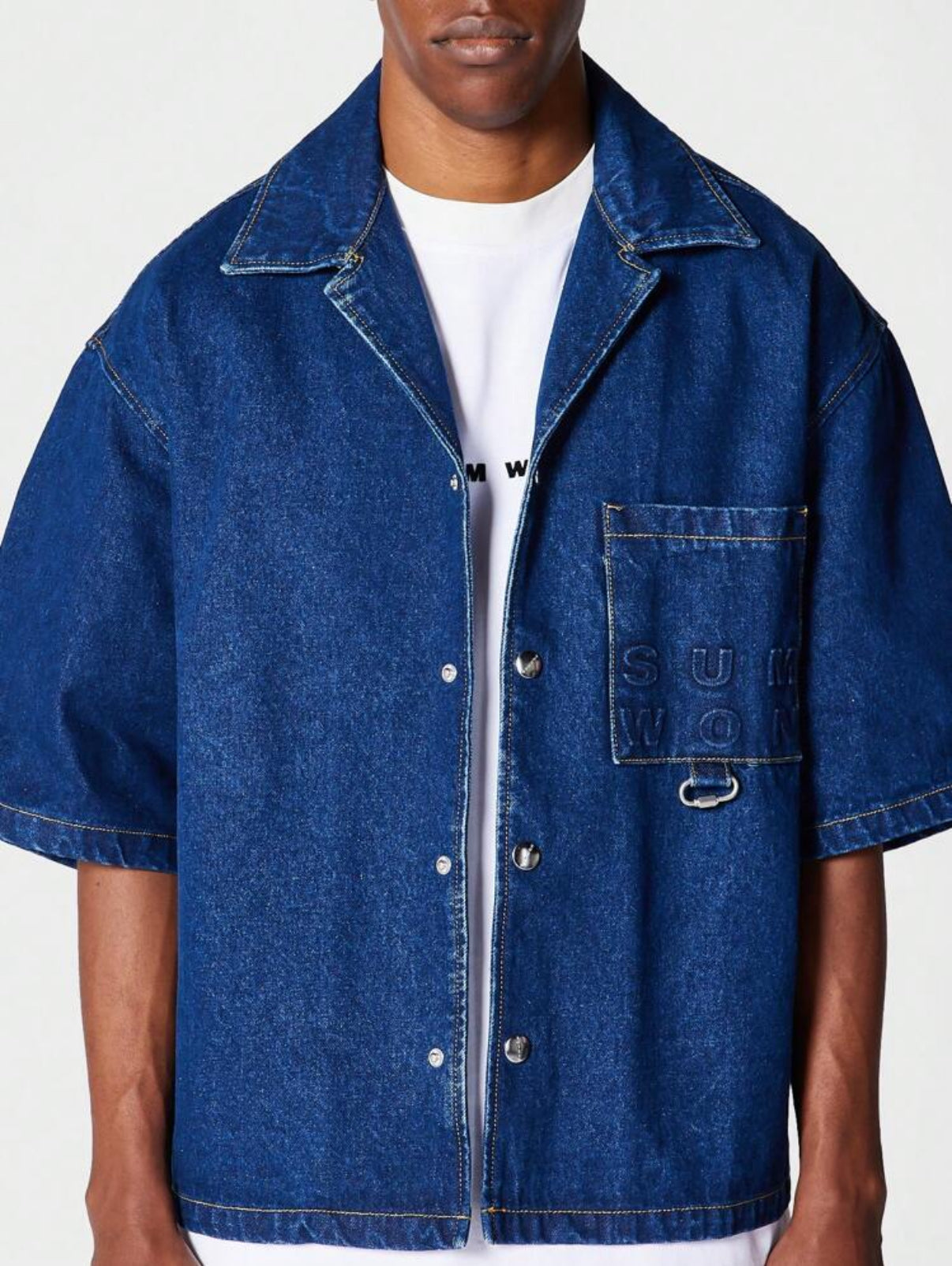 Denim revere shirt in blue