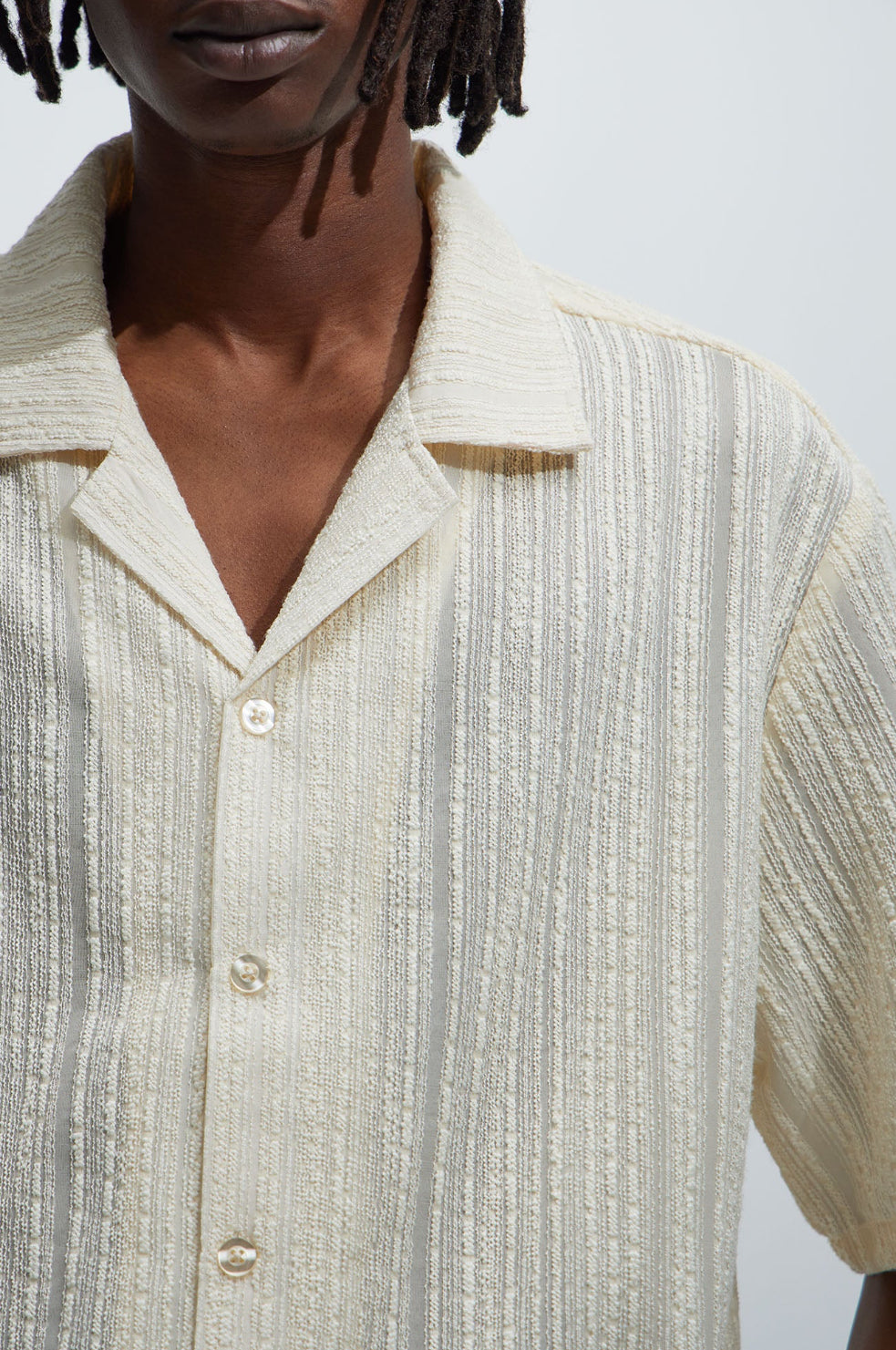 Premium Textured Shirt in Ecru