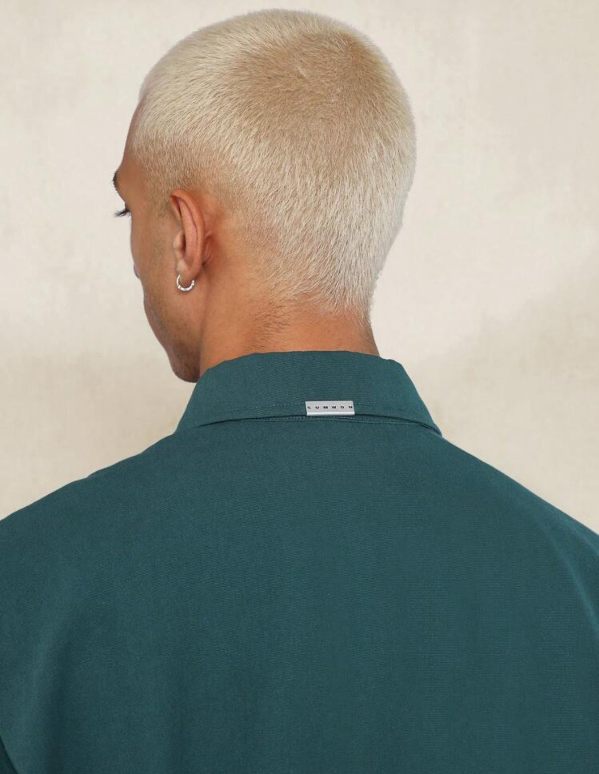 Denim Zip up Shirt in green