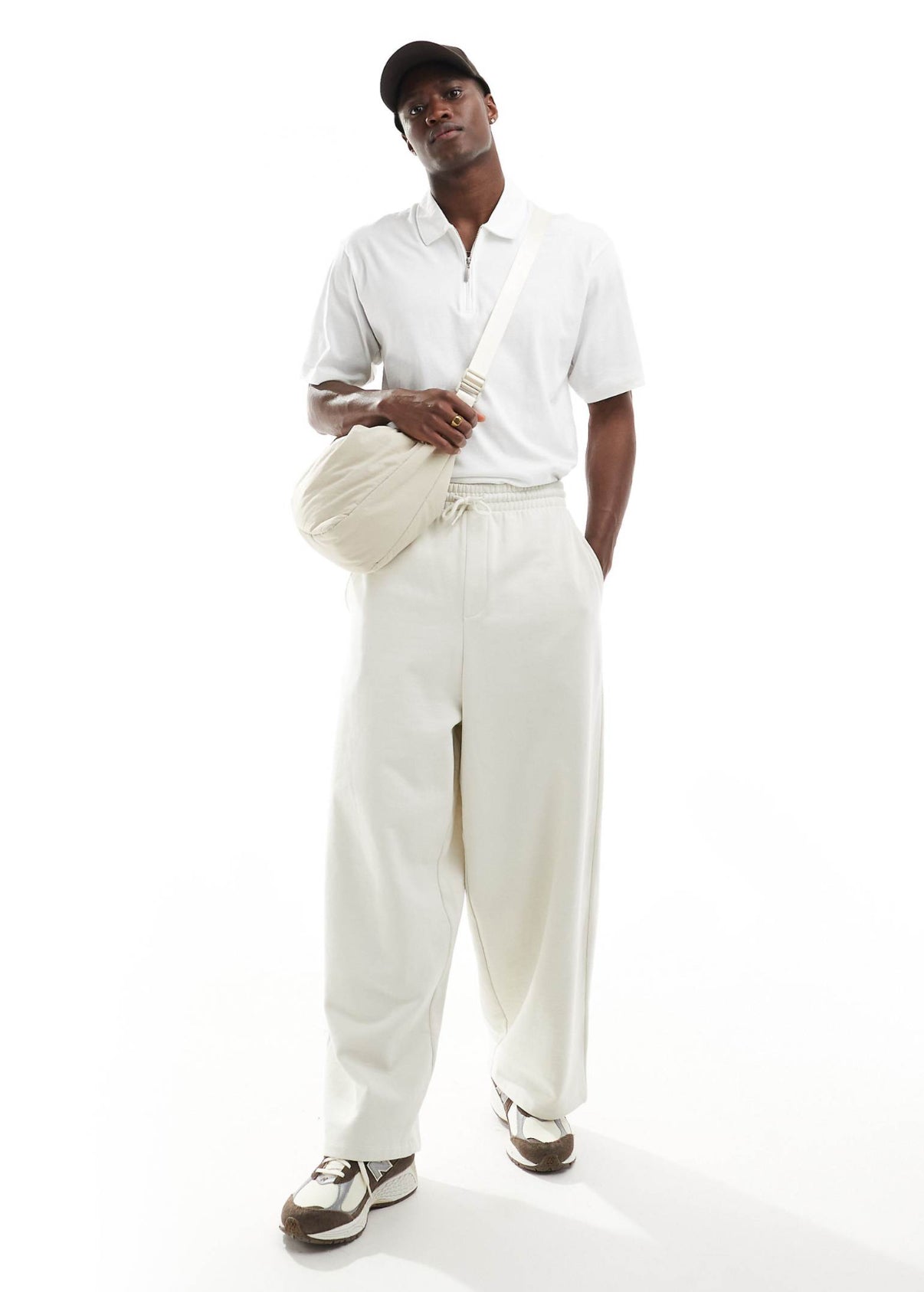 Polo Shirt with Zipper in White