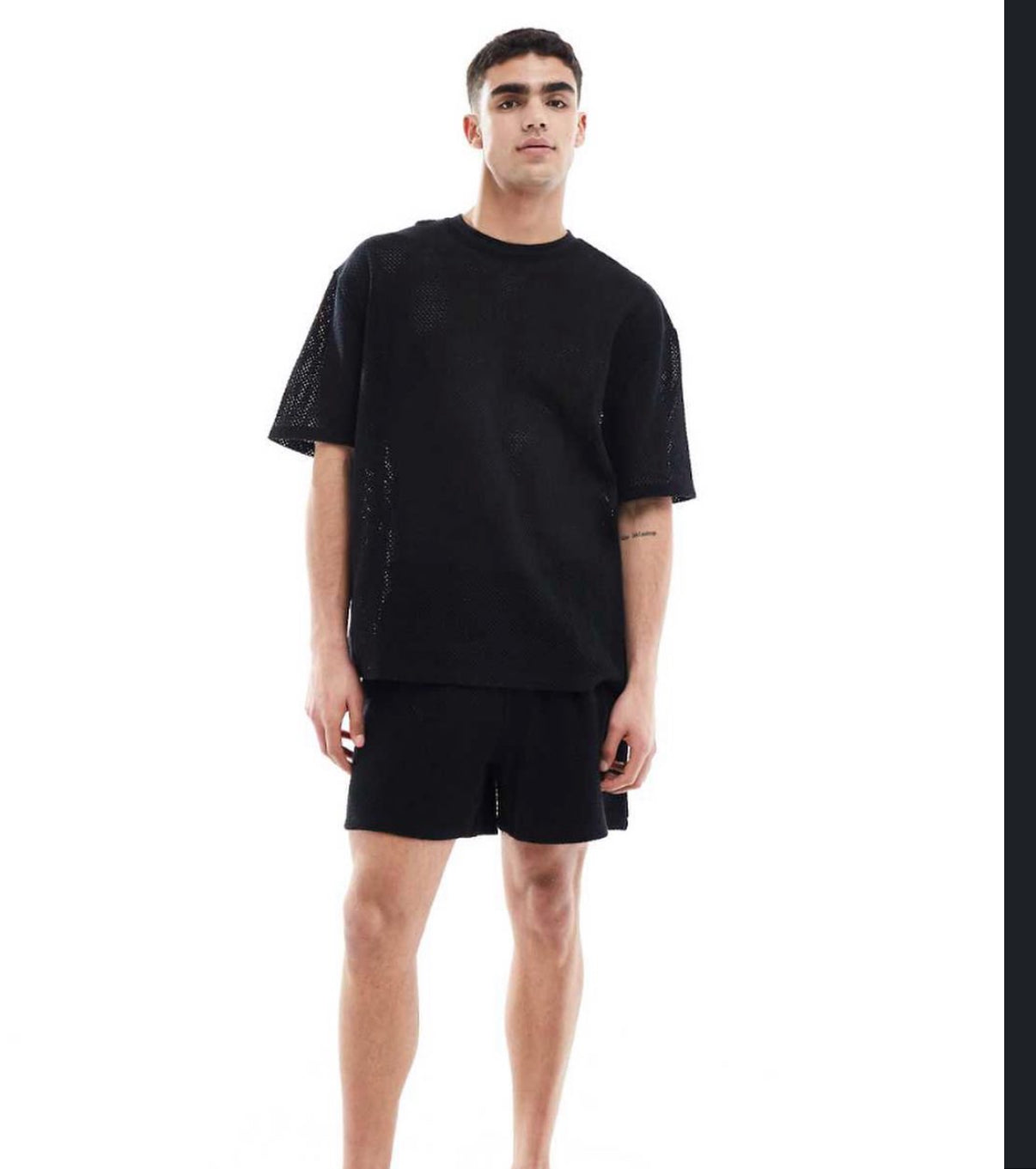 Knitted top and shorts 2 Piece in Black