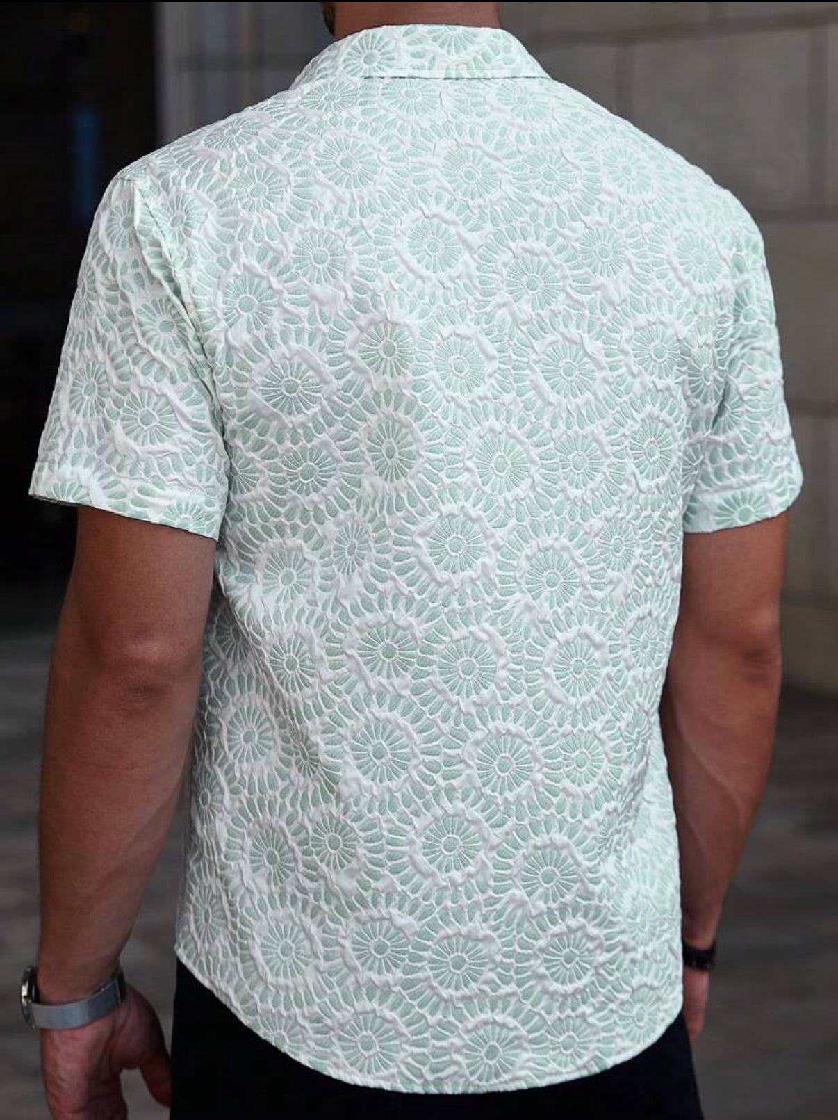Floral shirt in green