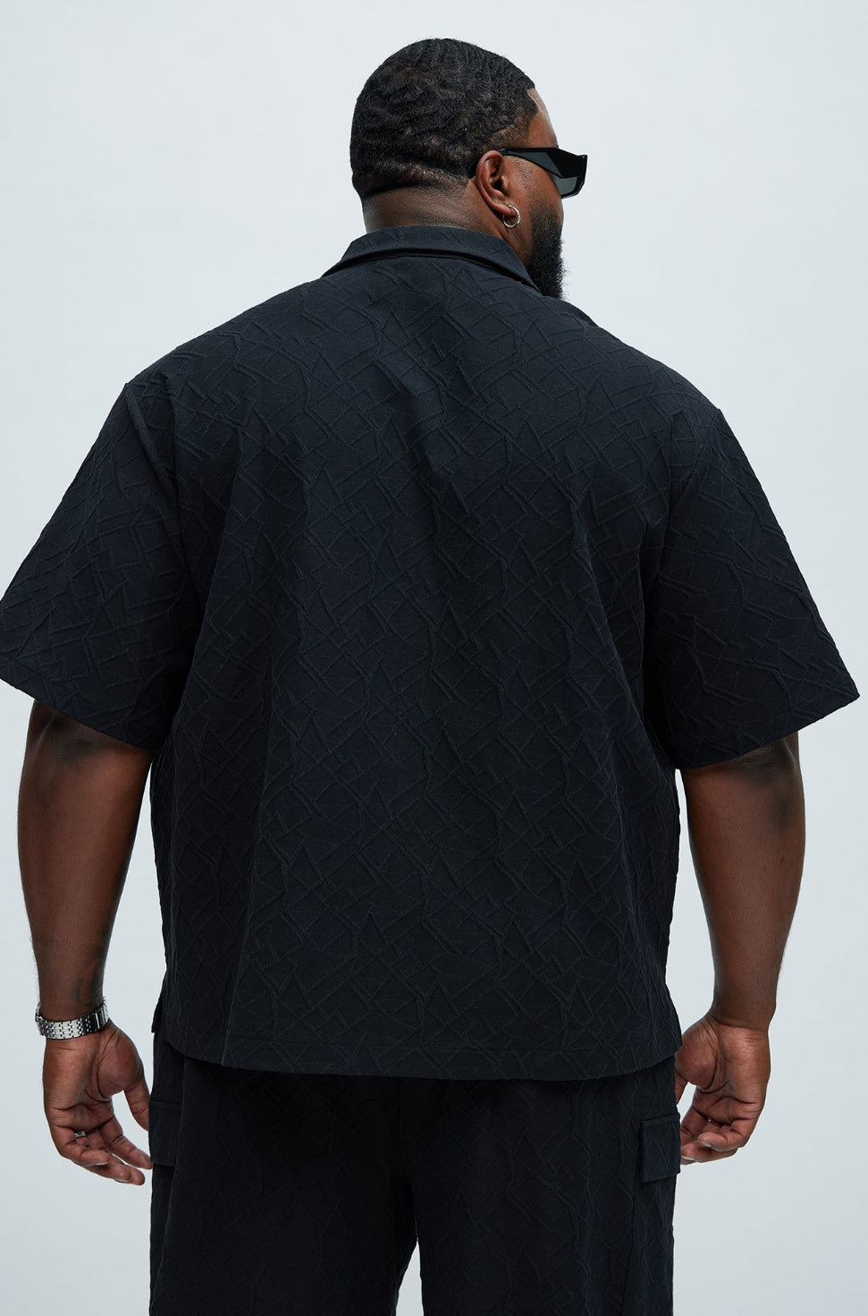 Heavy textured shirt in black