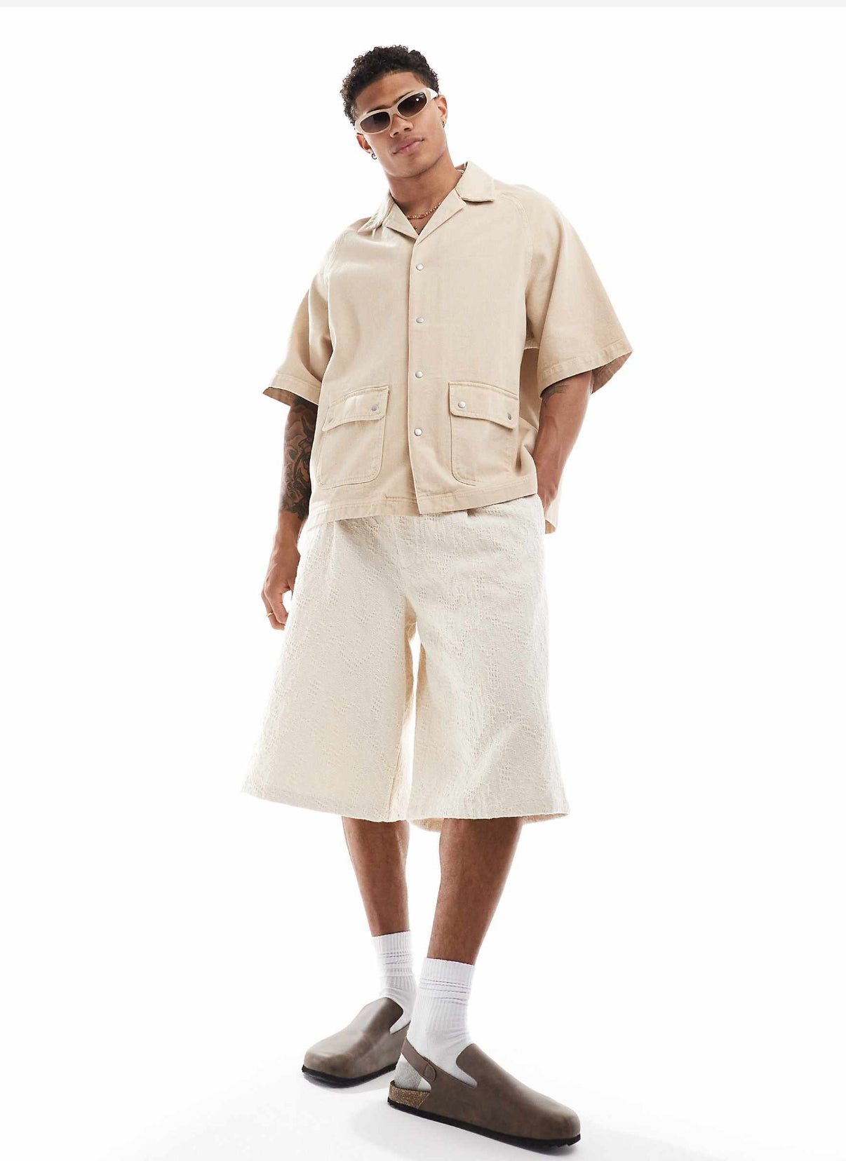 Denim Shirt in Beige