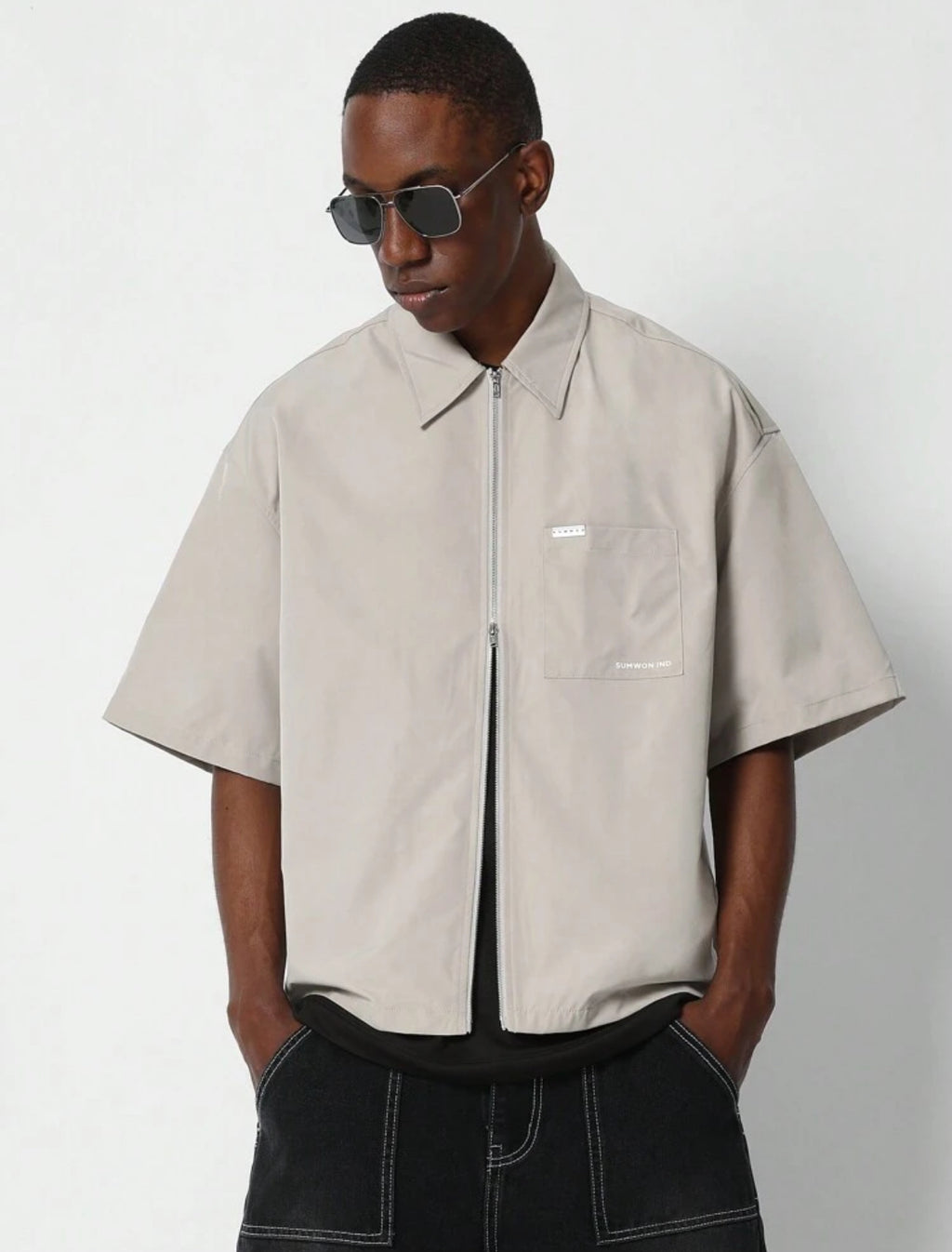 Boxy Shirt in Sliver