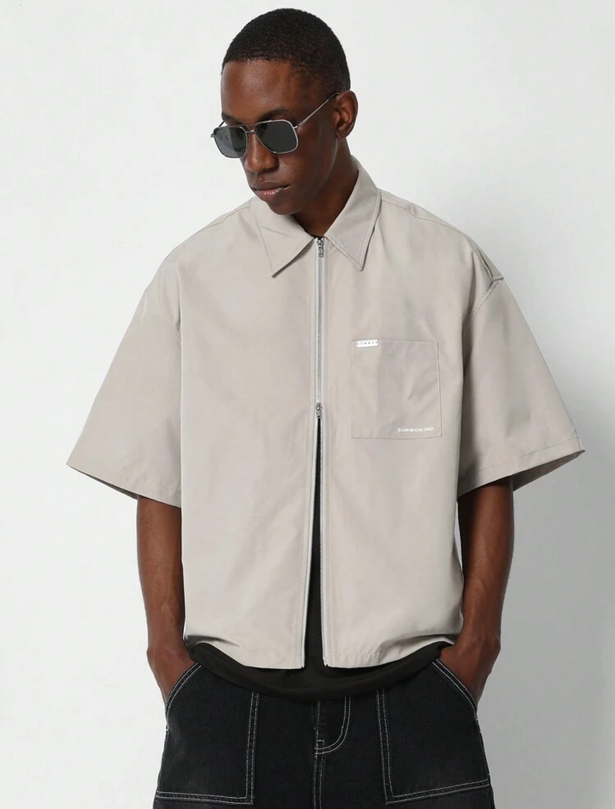 Boxy Shirt in Sliver