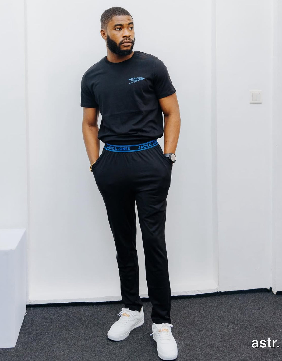 Jack & Jones T-shirt and Pants 2 Set in Black