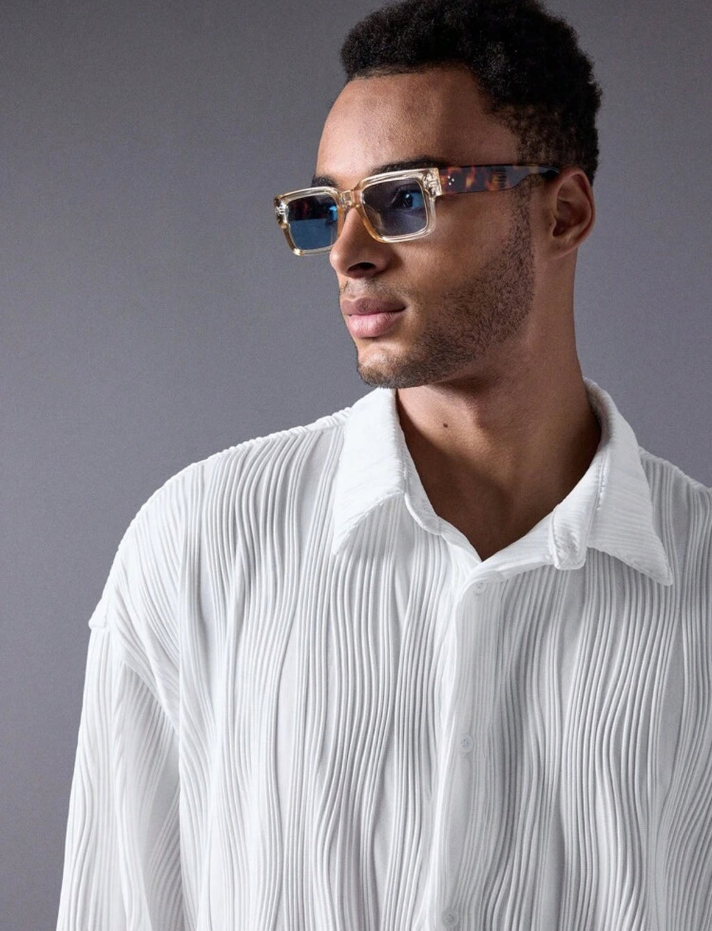 Textured shirt in white