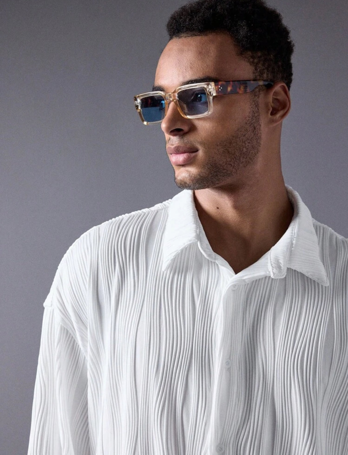 Textured shirt in white