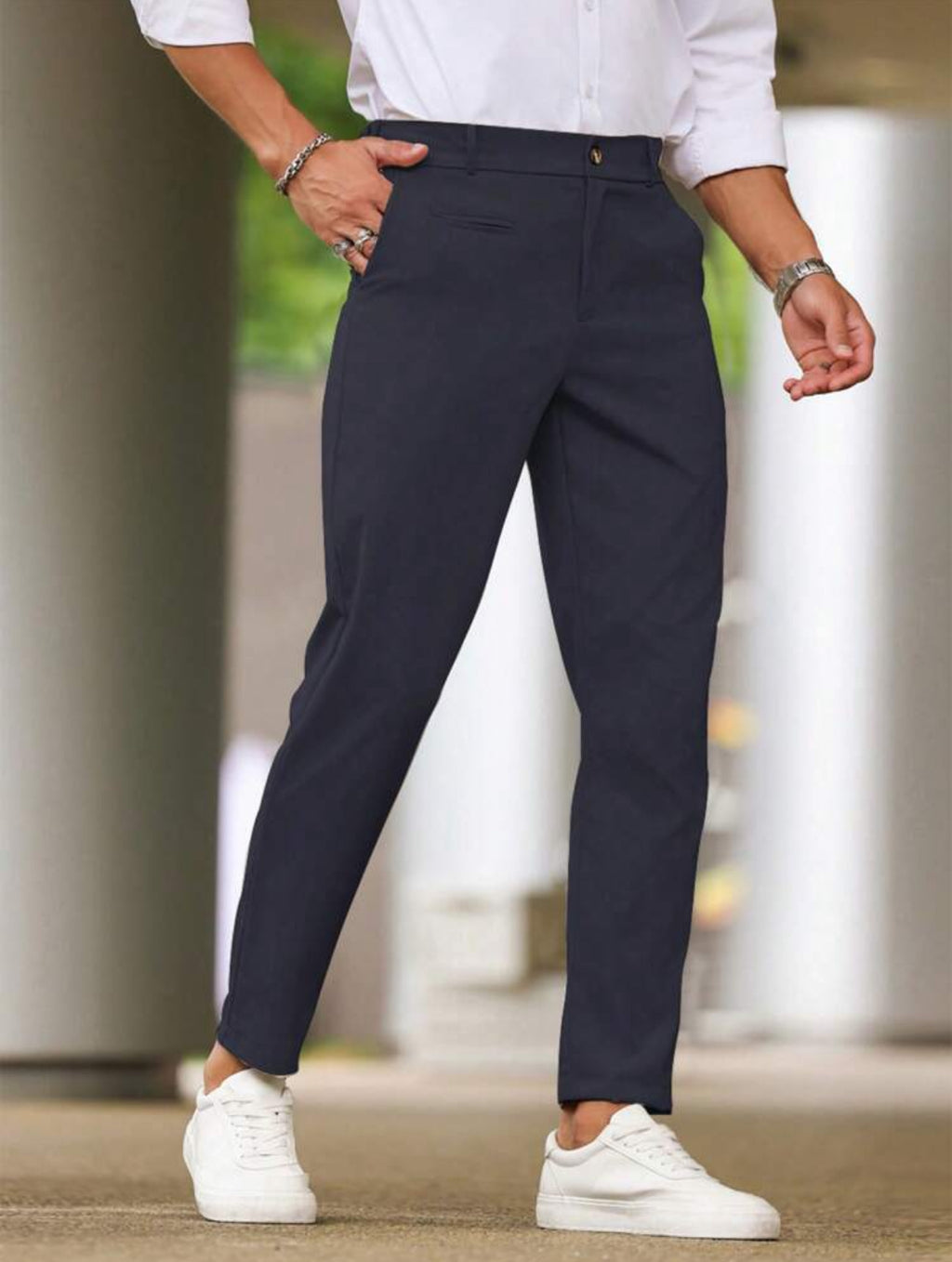 Straight pants in navy
