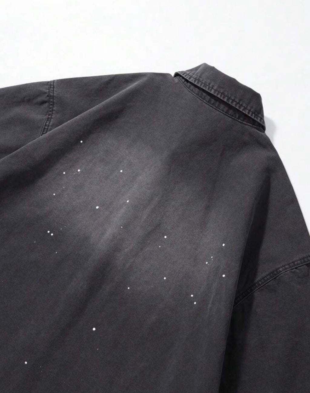 Oversized denim shirt in faded black