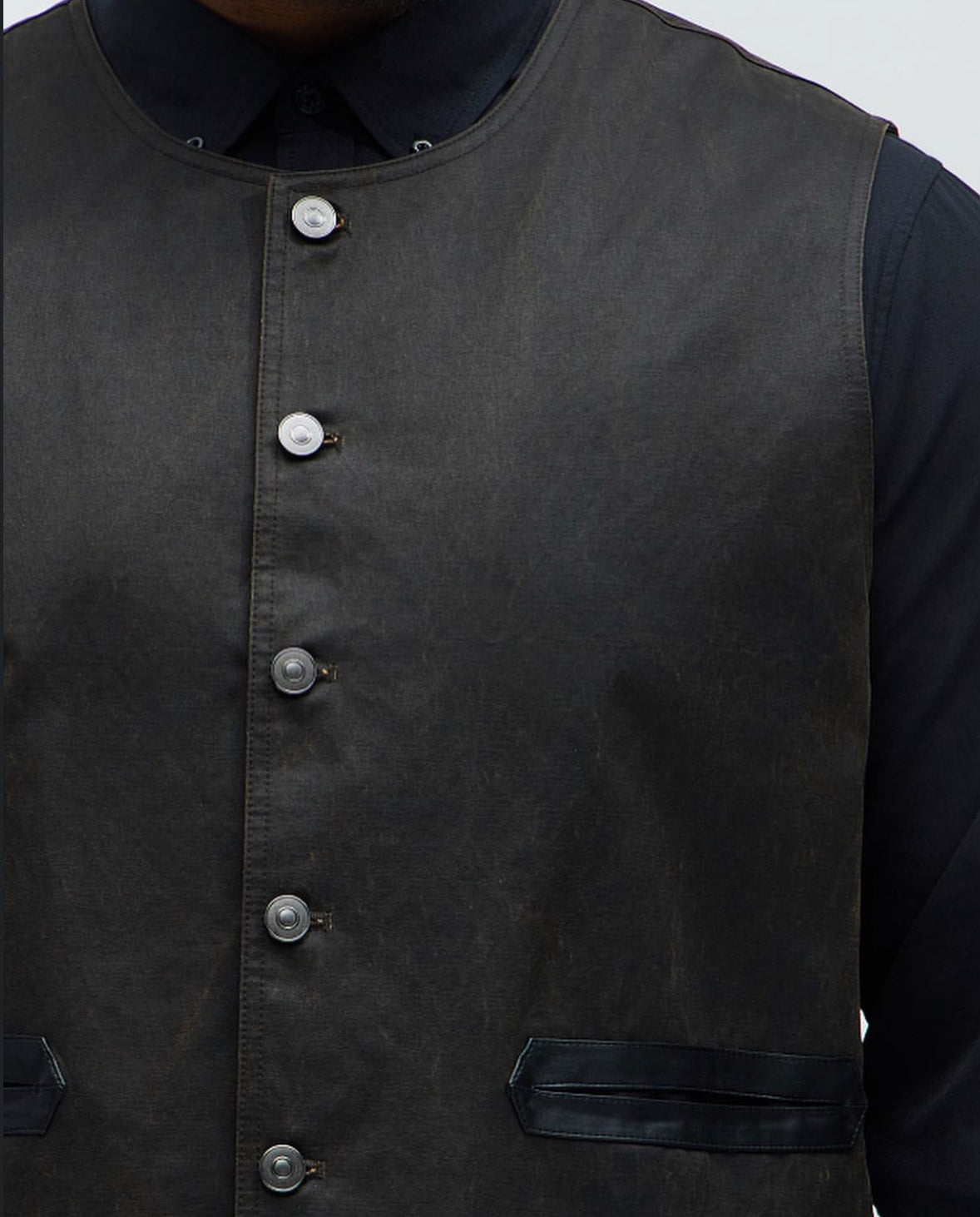 Leather Vest in Dark Brown