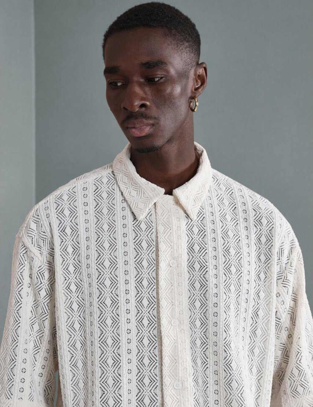 Premium Textured Shirt in Ecru
