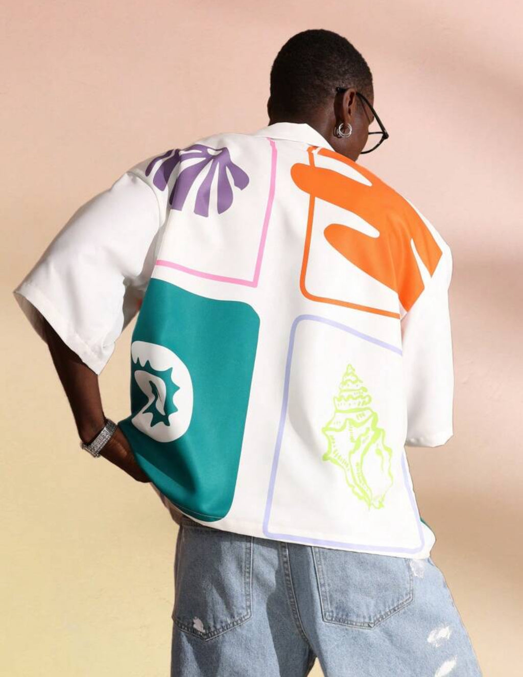 Oversized Shirt in Floral White