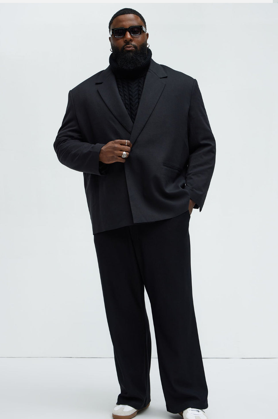 Oversized Double Breasted Blazer in Black