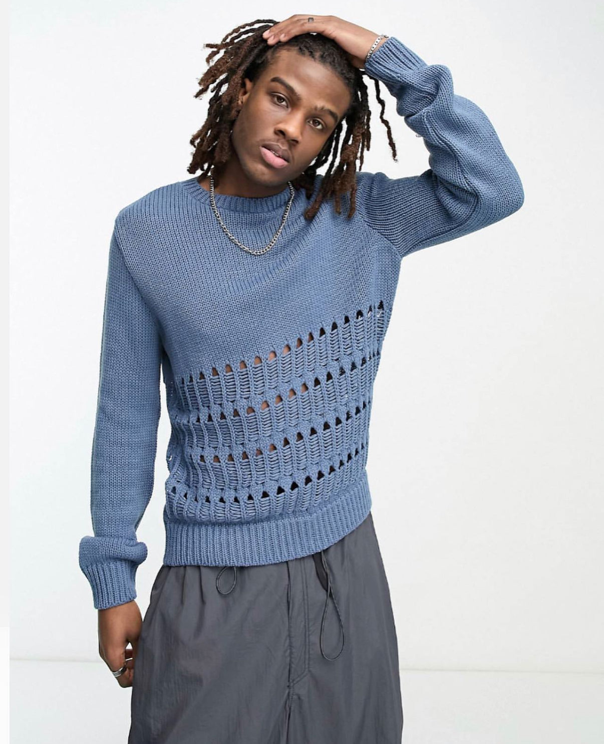 Knitted Sweatshirt in Blue