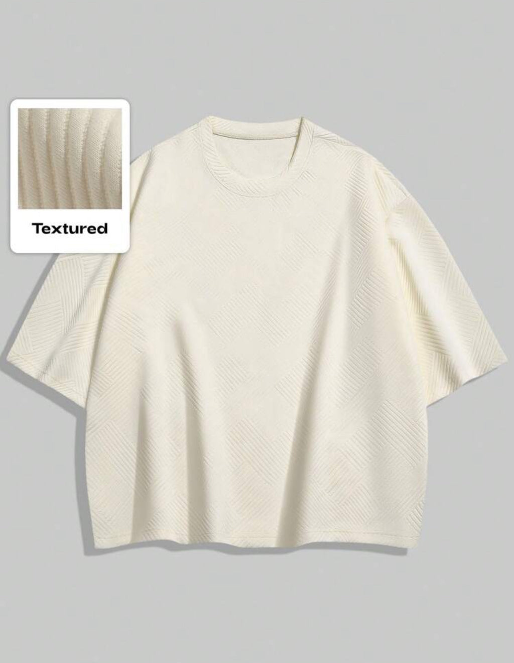 Premium textured shirt in ecru