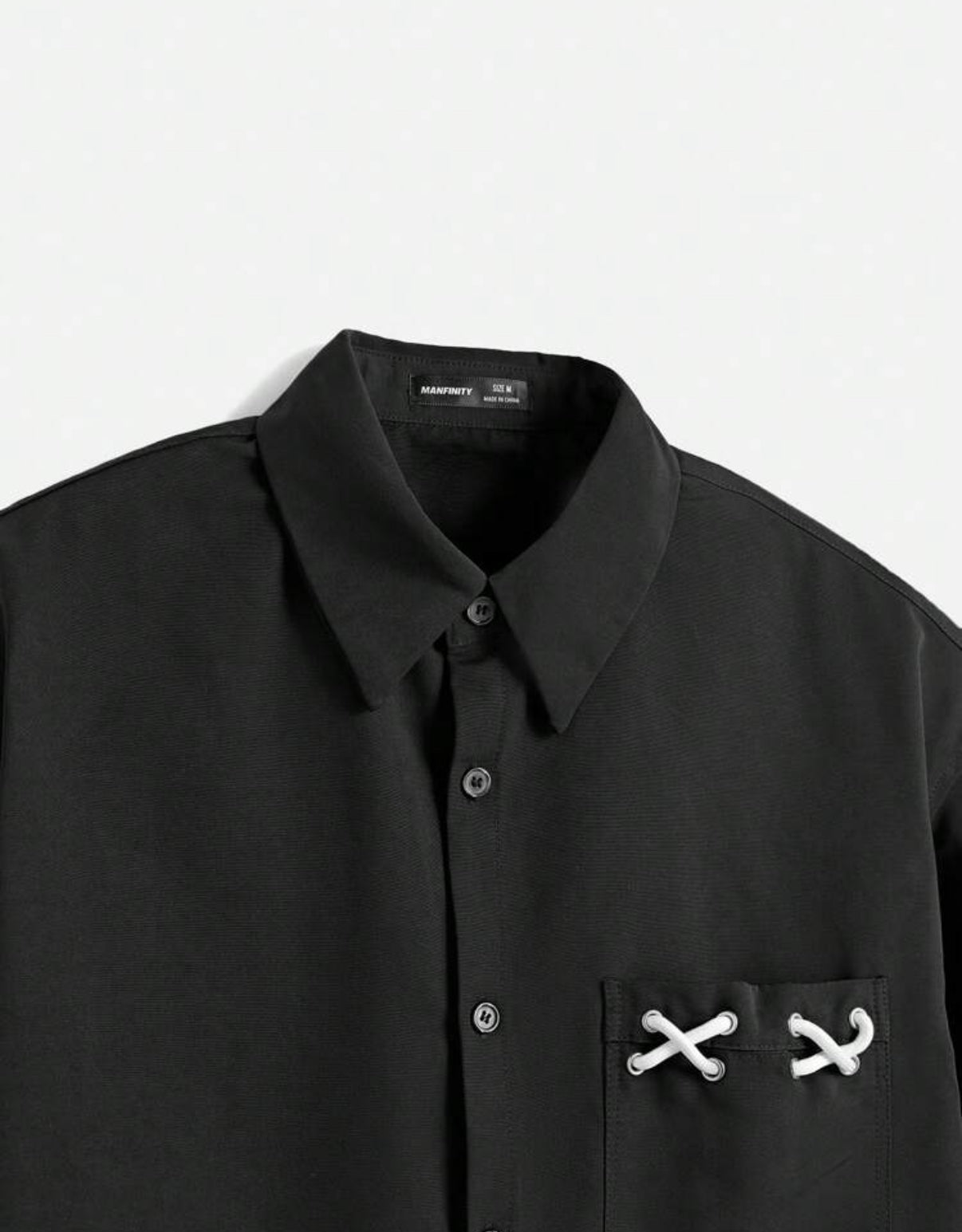Premium Shirt with lace detail in black