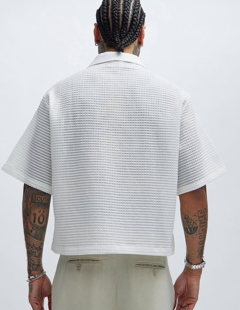 Revere Collar Boxy Shirt in White