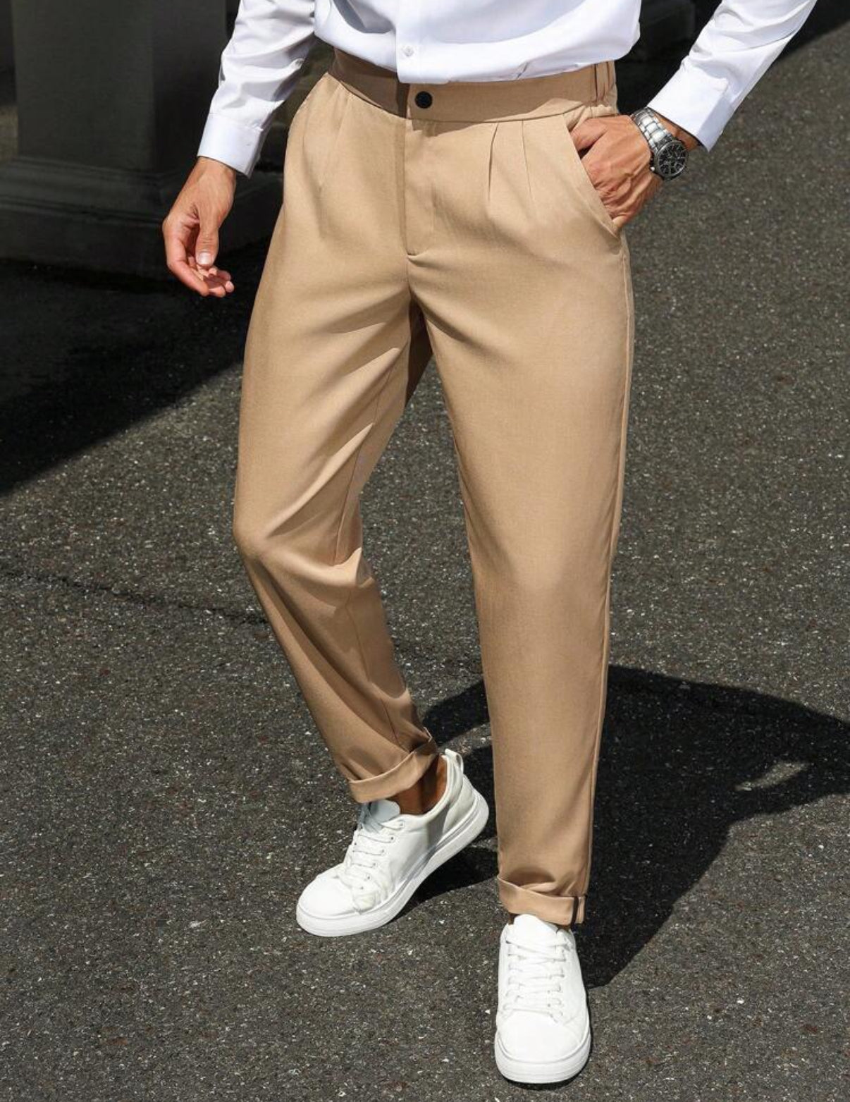 Crop Pants in beige