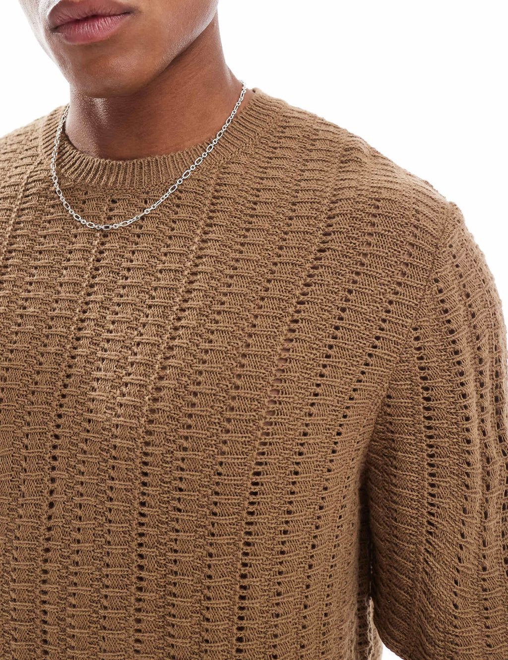 Knitted T-Shirt in brown