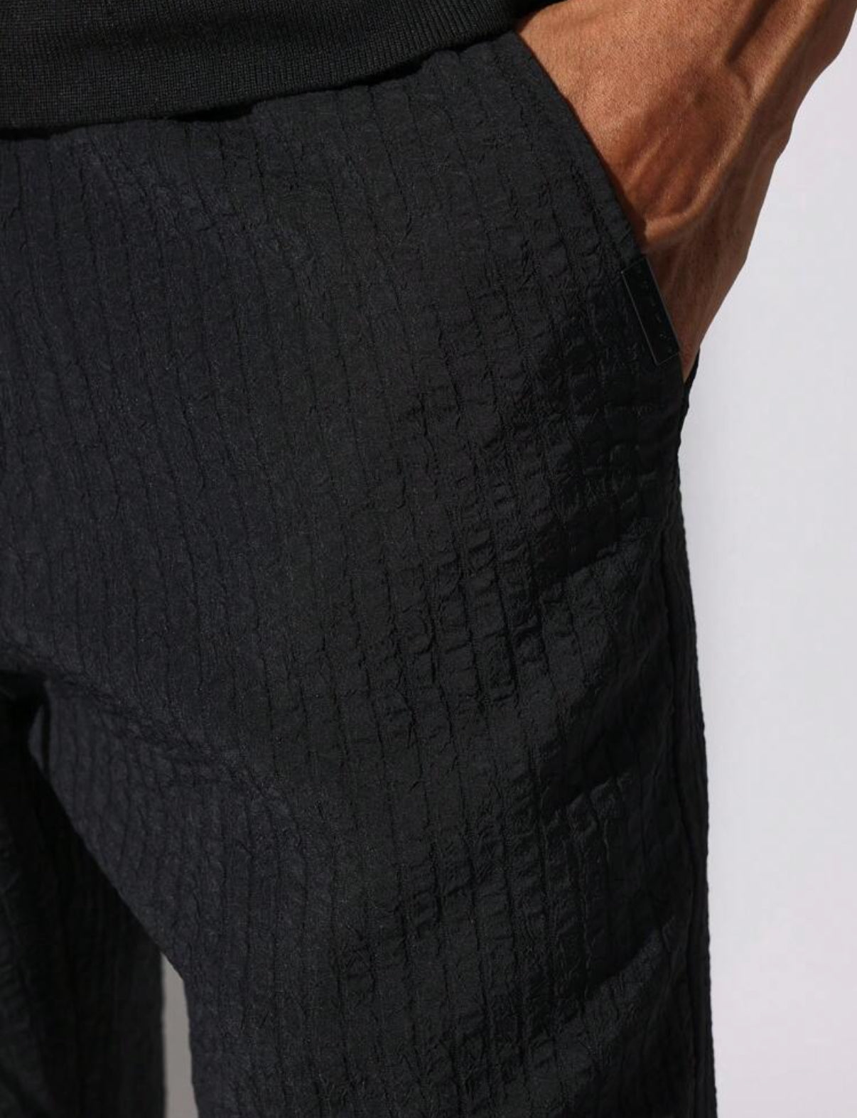 Textured Pants in Black